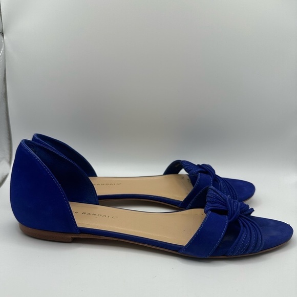 Loeffler Randall Women’s Luella Mignon Knotted Flats Sz 8.5 Electric Purple Blue - Picture 2 of 6